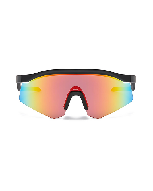 Xplorer Half-Rim Sports Sunglasses - Black Orange