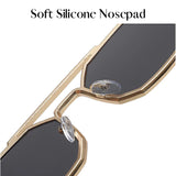 OCTO Series Metal Frame Octagon Sunglasses - Gold OCTO Series Metal Frame Octagon Sunglasses - Gold