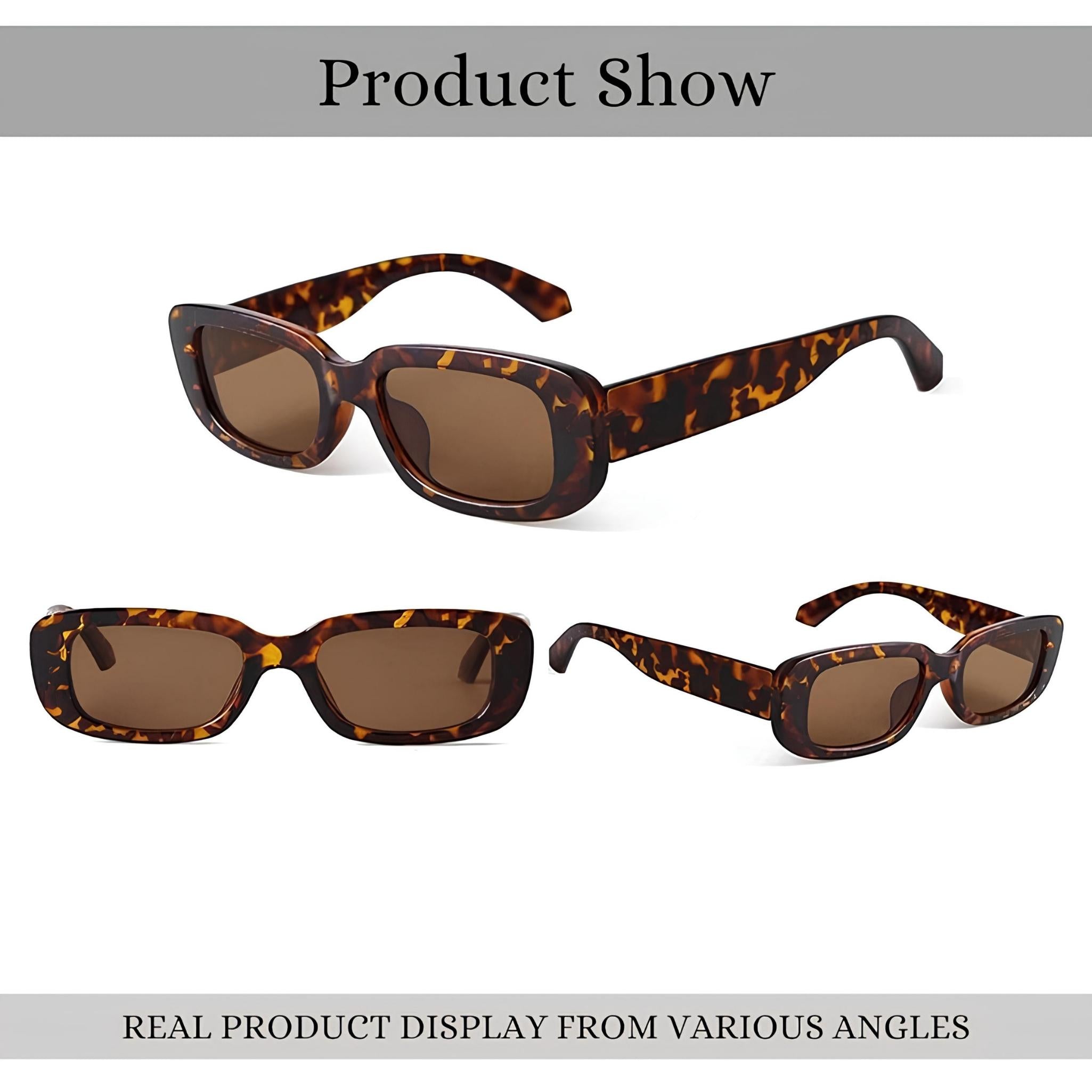 Rectro Series Retro Rectangular Sunglasses - Leopard Print Rectro Series Retro Rectangular Sunglasses - Leopard Print