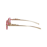 HautRim Series Rimless Rectangle Unisex Sunglasses - Gold Frame Pink Lenses HautRim Series Rimless Rectangle Unisex Sunglasses - Gold Frame Pink Lenses