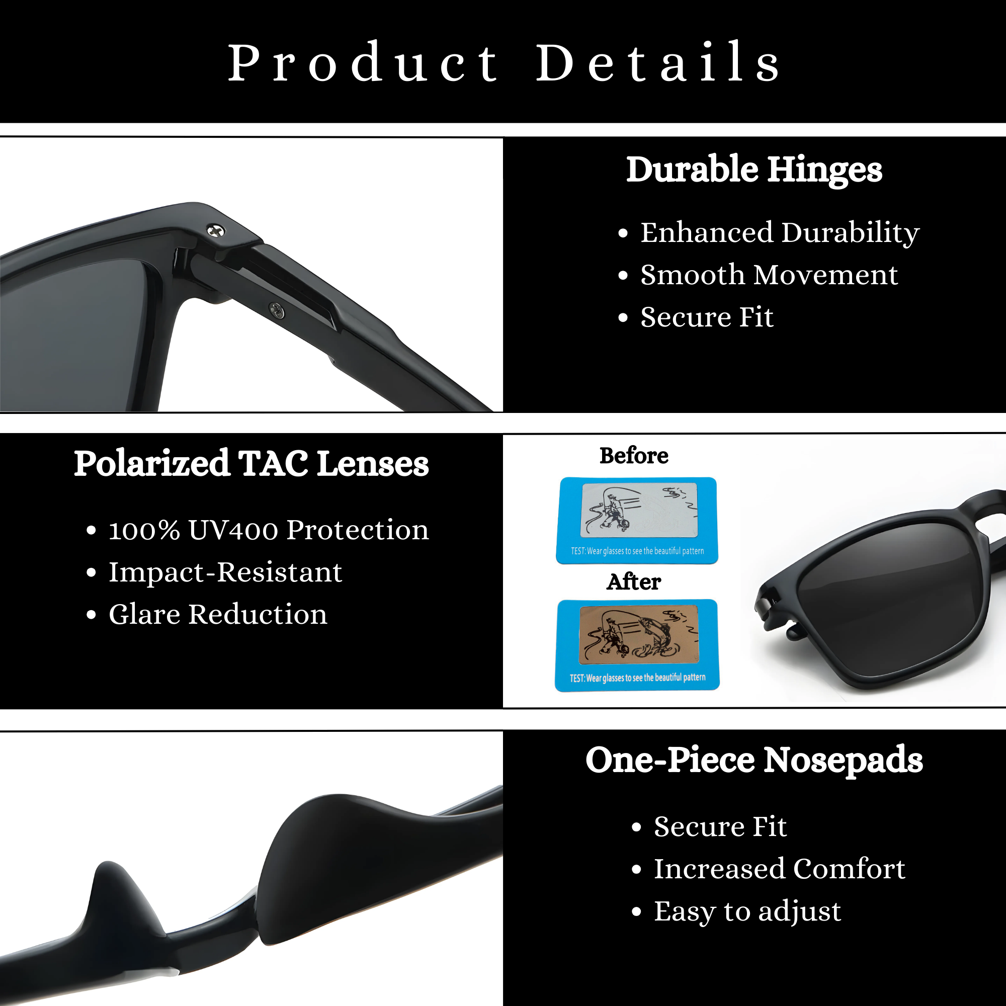 Klassic Series Polarized Sports Rectangular Sunglasses For Men & Women - (Matte Black Frame Grey Lenses) Klassic Series Polarized Sports Rectangular Sunglasses For Men & Women - (Matte Black Frame Grey Lenses)