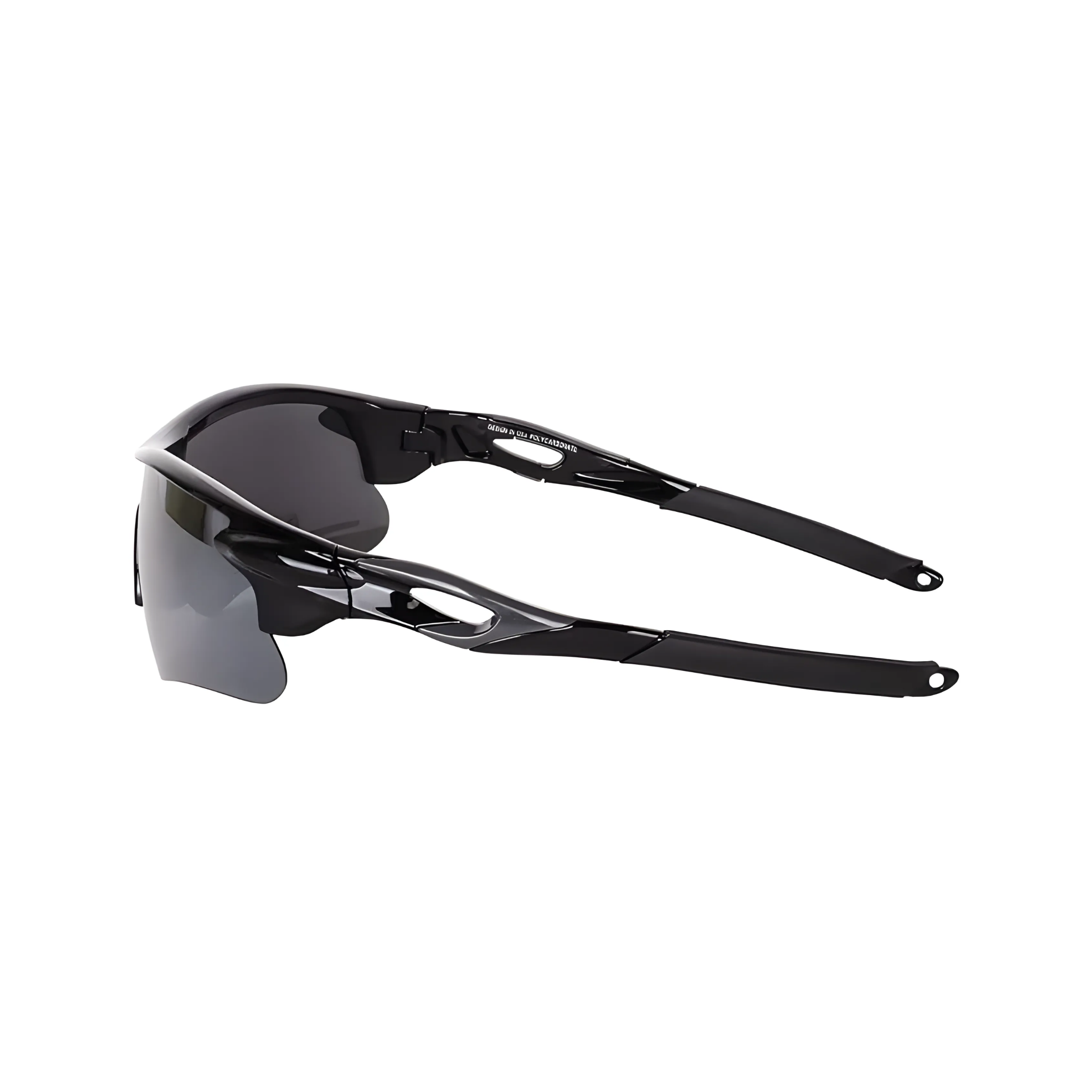 Futuristic Series Half Rim Sports Sunglasses - Black Frame Silver Mirrored Lenses Futuristic Series Half Rim Sports Sunglasses - Black Frame Silver Mirrored Lenses