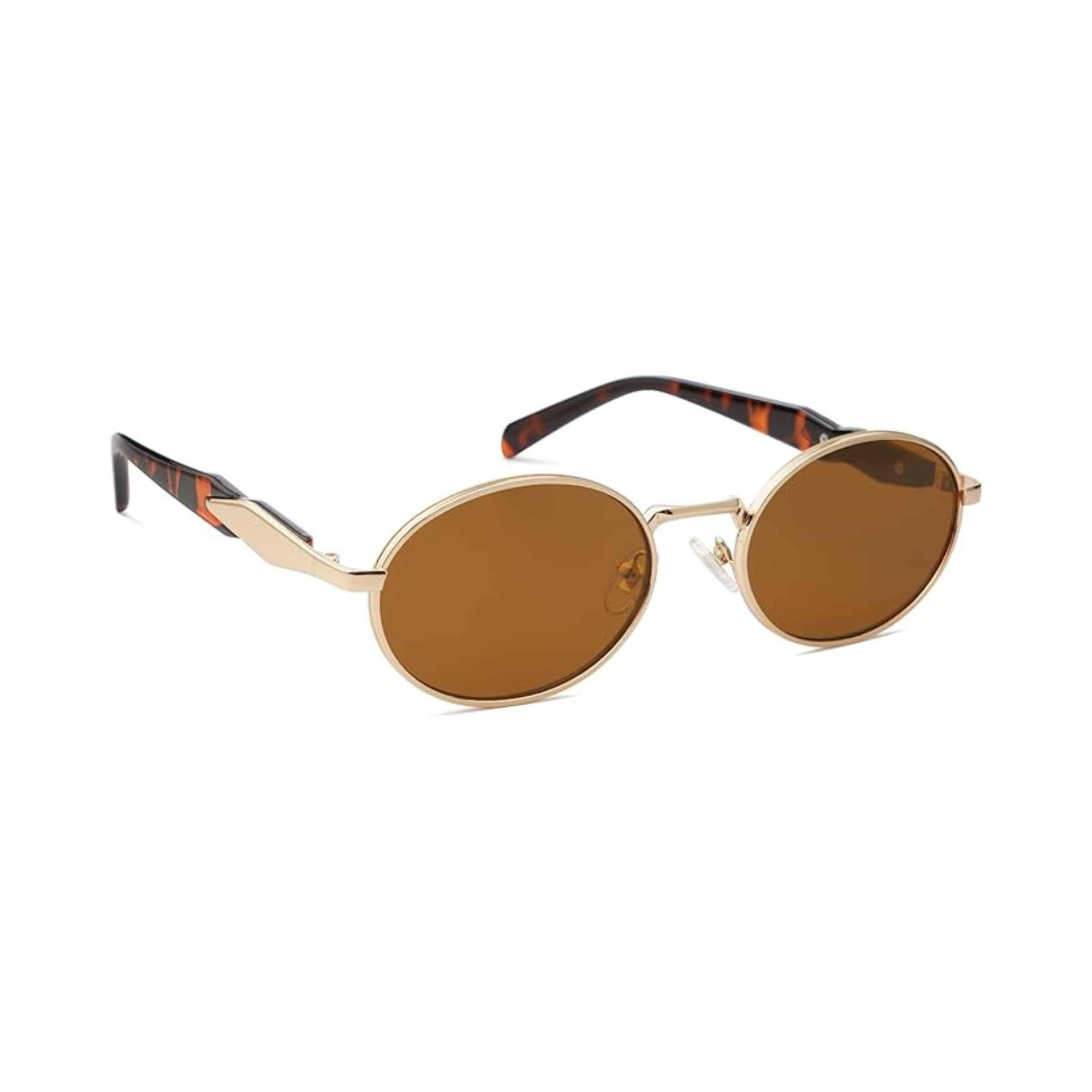 essntl Series Retro Oval Sunglasses For Men & Women - Emerald Brown essntl Series Retro Oval Sunglasses For Men & Women - Emerald Brown