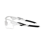 Futuristic Series Half Rim Sports Sunglasses - White Frame Clear Lenses Futuristic Series Half Rim Sports Sunglasses - White Frame Clear Lenses