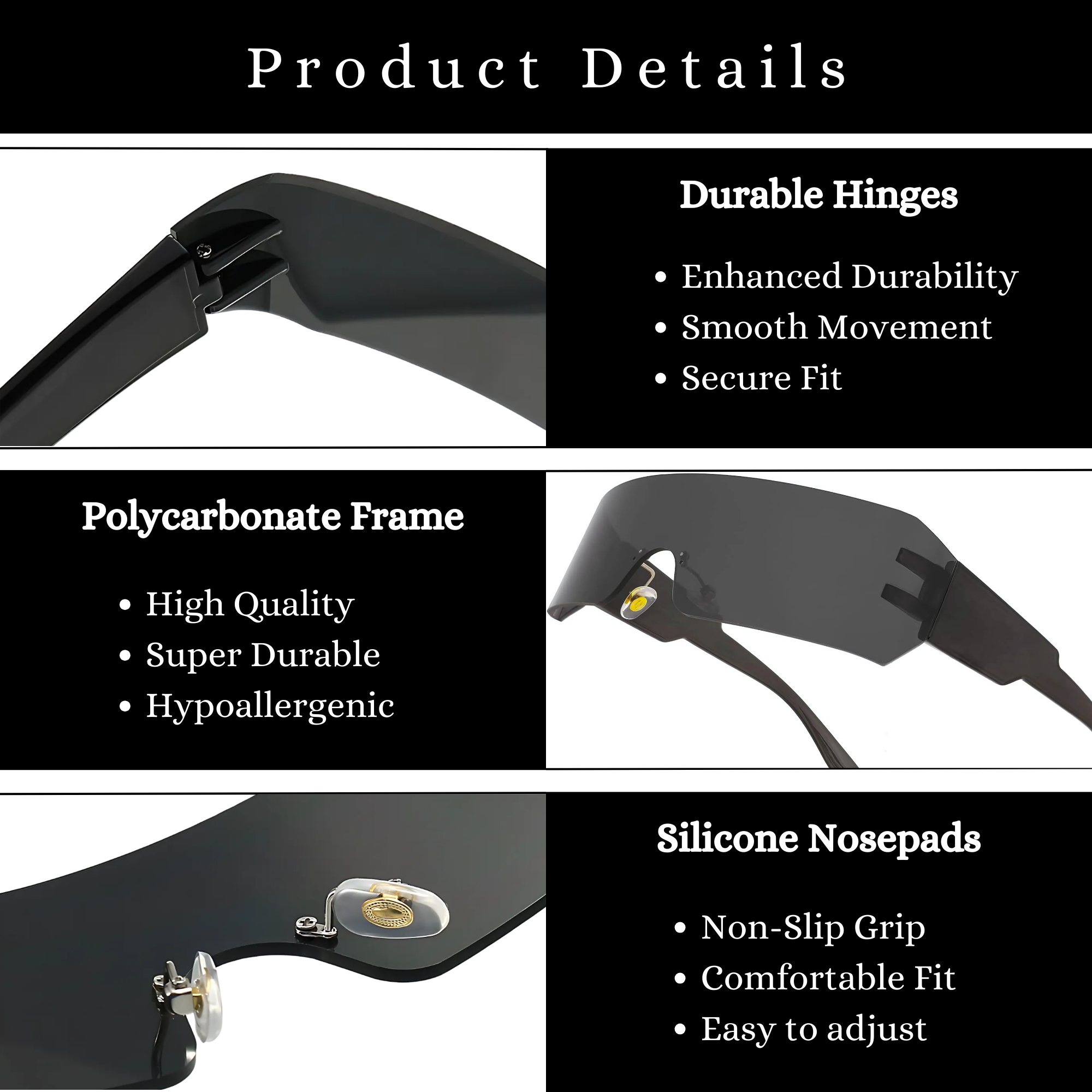 Futuristic Series Shield Sunglasses - Black Frame Grey Lenses Futuristic Series Shield Sunglasses - Black Frame Grey Lenses