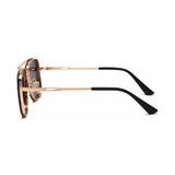 Bold Series Metal Frame Square Sunglasses - Gold Frame Black Lens Bold Series Metal Frame Square Sunglasses - Gold Frame Black Lens