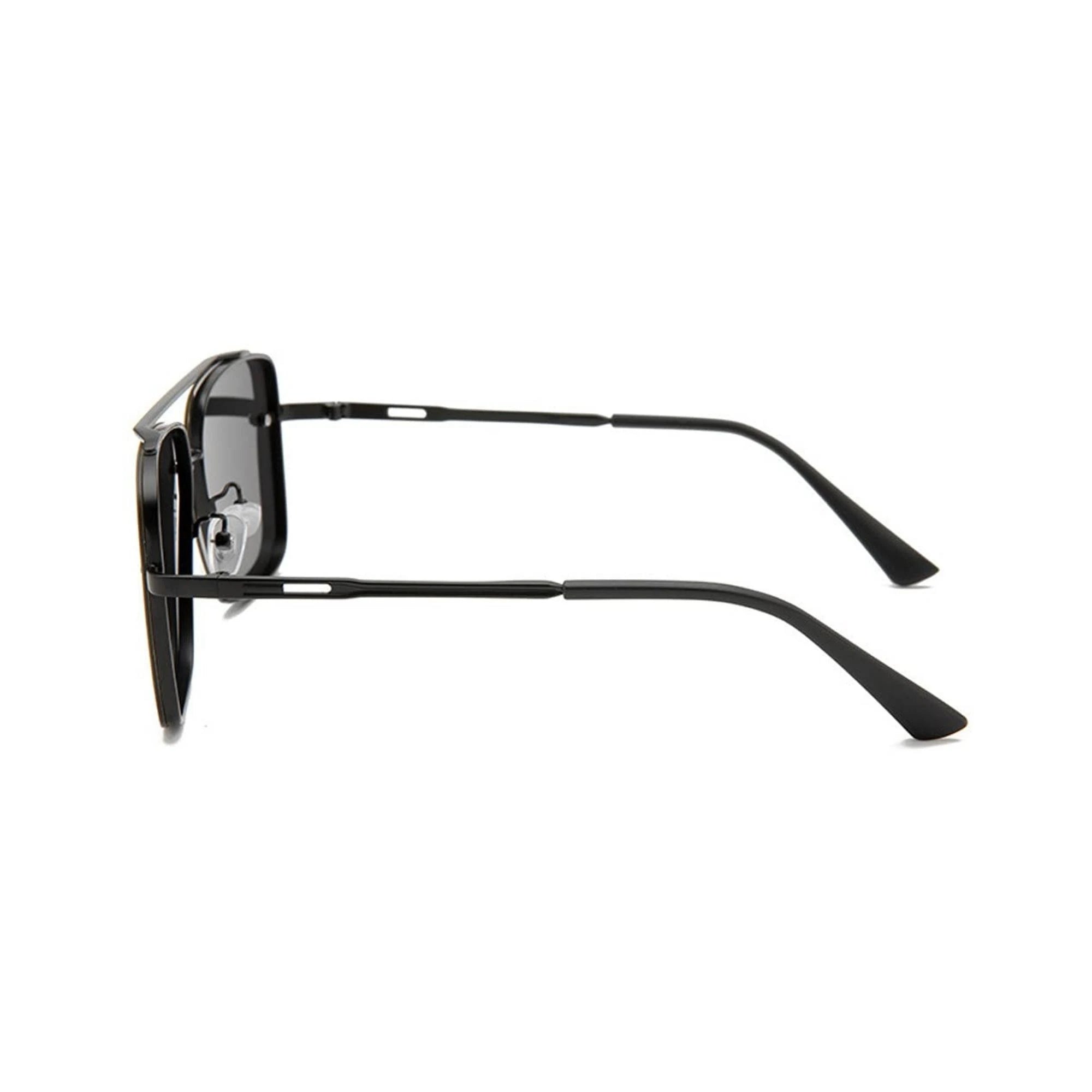 Bold Series Metal Frame Square Sunglasses - Black Bold Series Metal Frame Square Sunglasses - Black