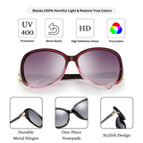 Royal Series Oval Fox Sunglasses For Women - Violet Royal Series Oval Fox Sunglasses For Women - Violet