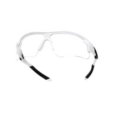 Futuristic Series Half Rim Sports Sunglasses - White Frame Clear Lenses Futuristic Series Half Rim Sports Sunglasses - White Frame Clear Lenses
