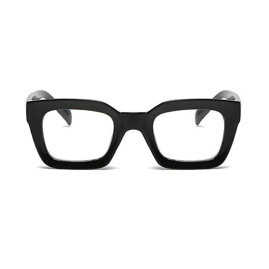 Dotted Series 3 Dots Square Blue Light Blocking Eyeglasses - Black