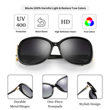 Royal Series Oval Fox Sunglasses For Women - Black Royal Series Oval Fox Sunglasses For Women - Black