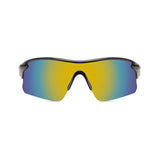 Futuristic Series Half Rim Sports Sunglasses - Black Frame Blue Yellow Gradient Lenses Futuristic Series Half Rim Sports Sunglasses - Black Frame Blue Yellow Gradient Lenses