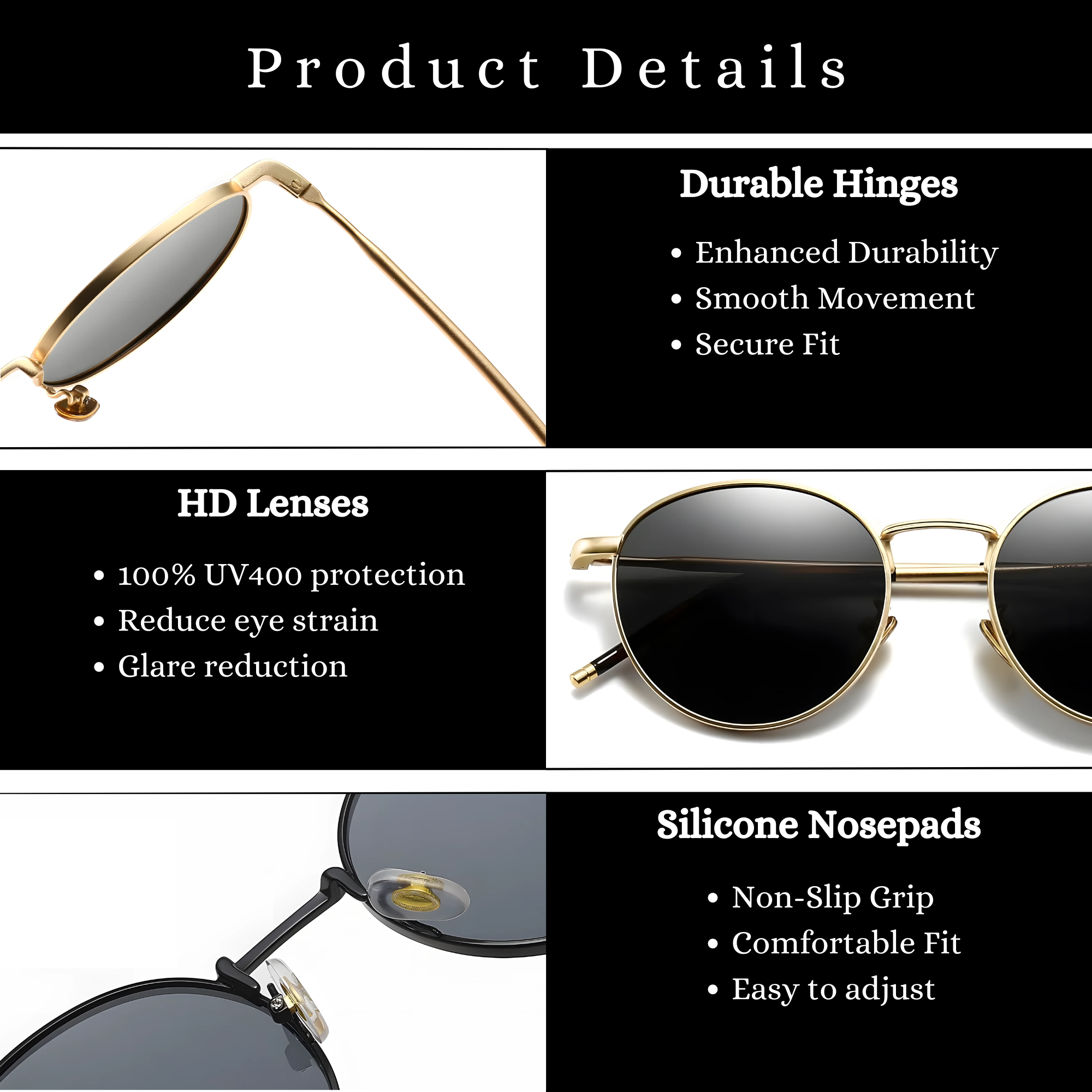 essntl series Vintage Round Computer Glasses For Men & Women Black Frame Clear Lenses essntl series Vintage Round Computer Glasses For Men & Women Black Frame Clear Lenses