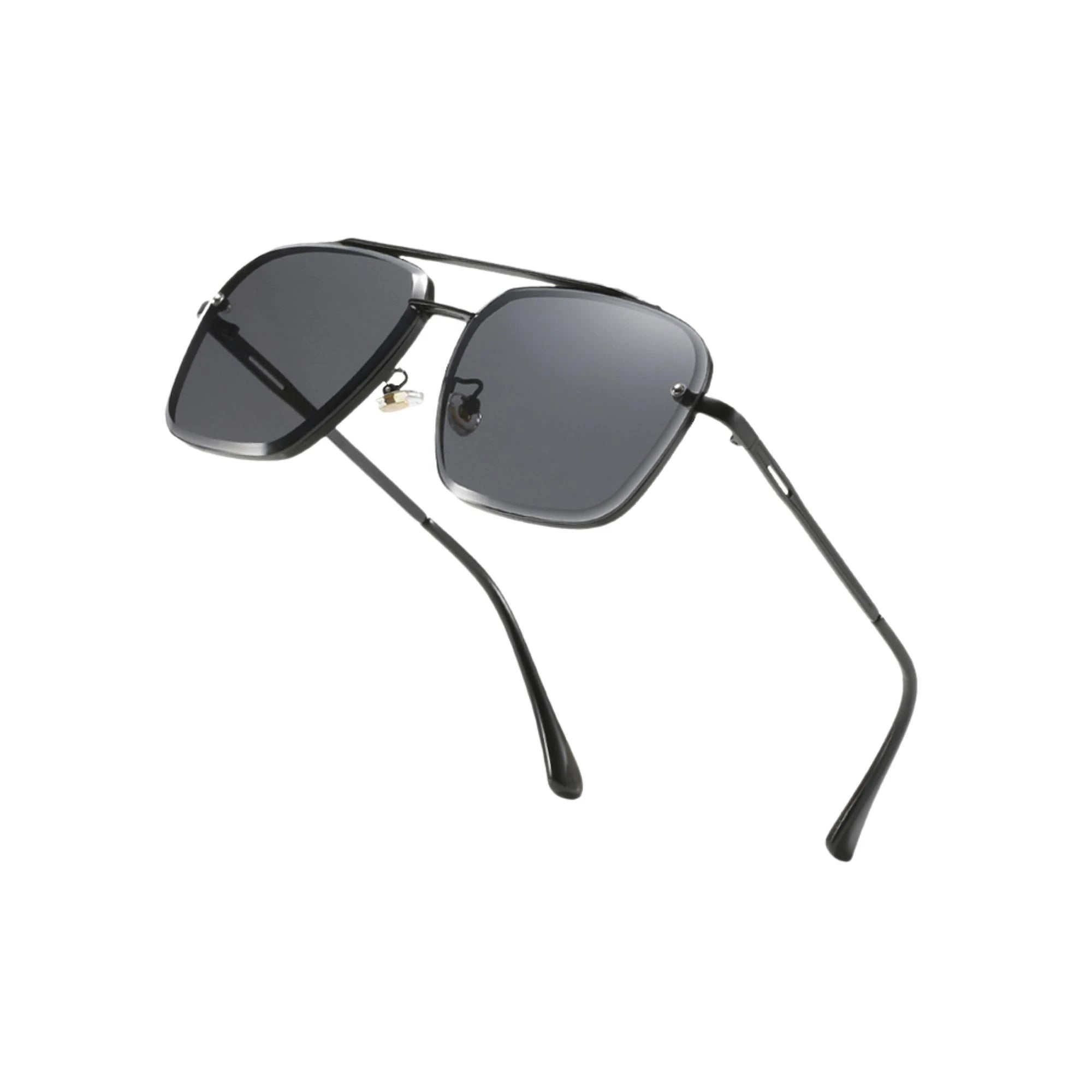 Bold Series Metal Frame Square Sunglasses - Black Bold Series Metal Frame Square Sunglasses - Black