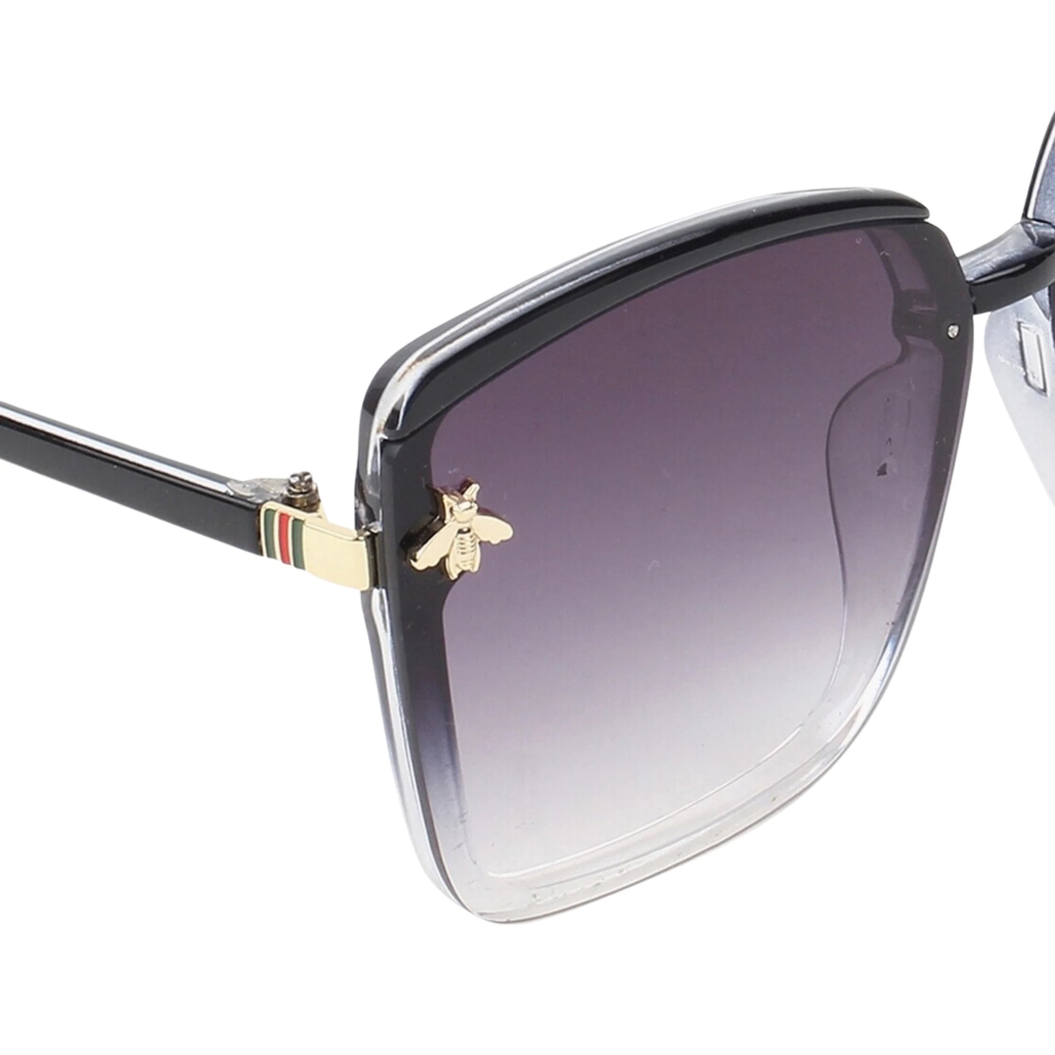 Queen Bee Oversized Square Sunglasses For Women - Black Clear Queen Bee Oversized Square Sunglasses For Women - Black Clear