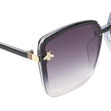 Queen Bee Oversized Square Sunglasses For Women - Black Clear Queen Bee Oversized Square Sunglasses For Women - Black Clear
