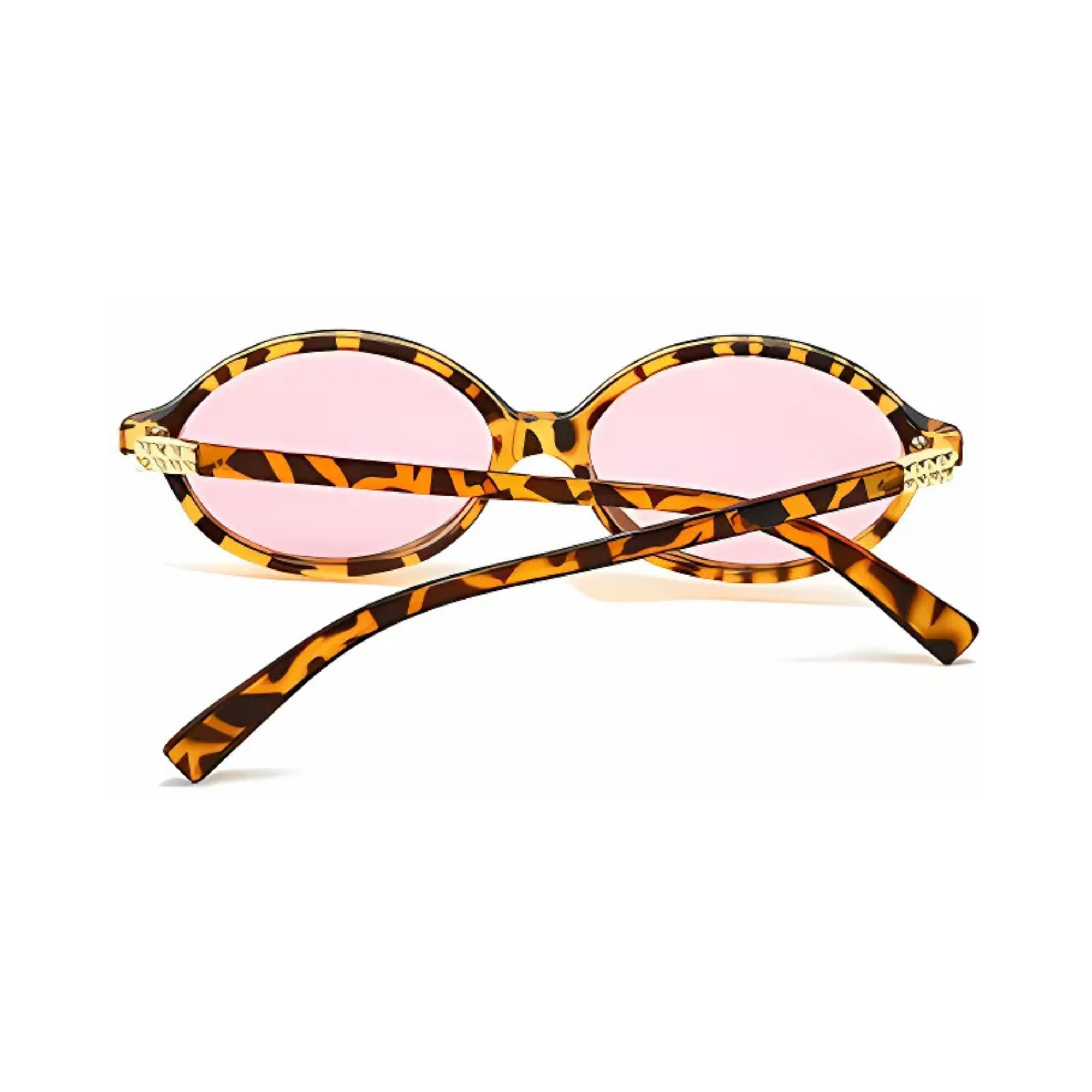 essntl series Retro Vintage 90s Oval Sunglasses For Men & Women - Leopard Rose essntl series Retro Vintage 90s Oval Sunglasses For Men & Women - Leopard Rose