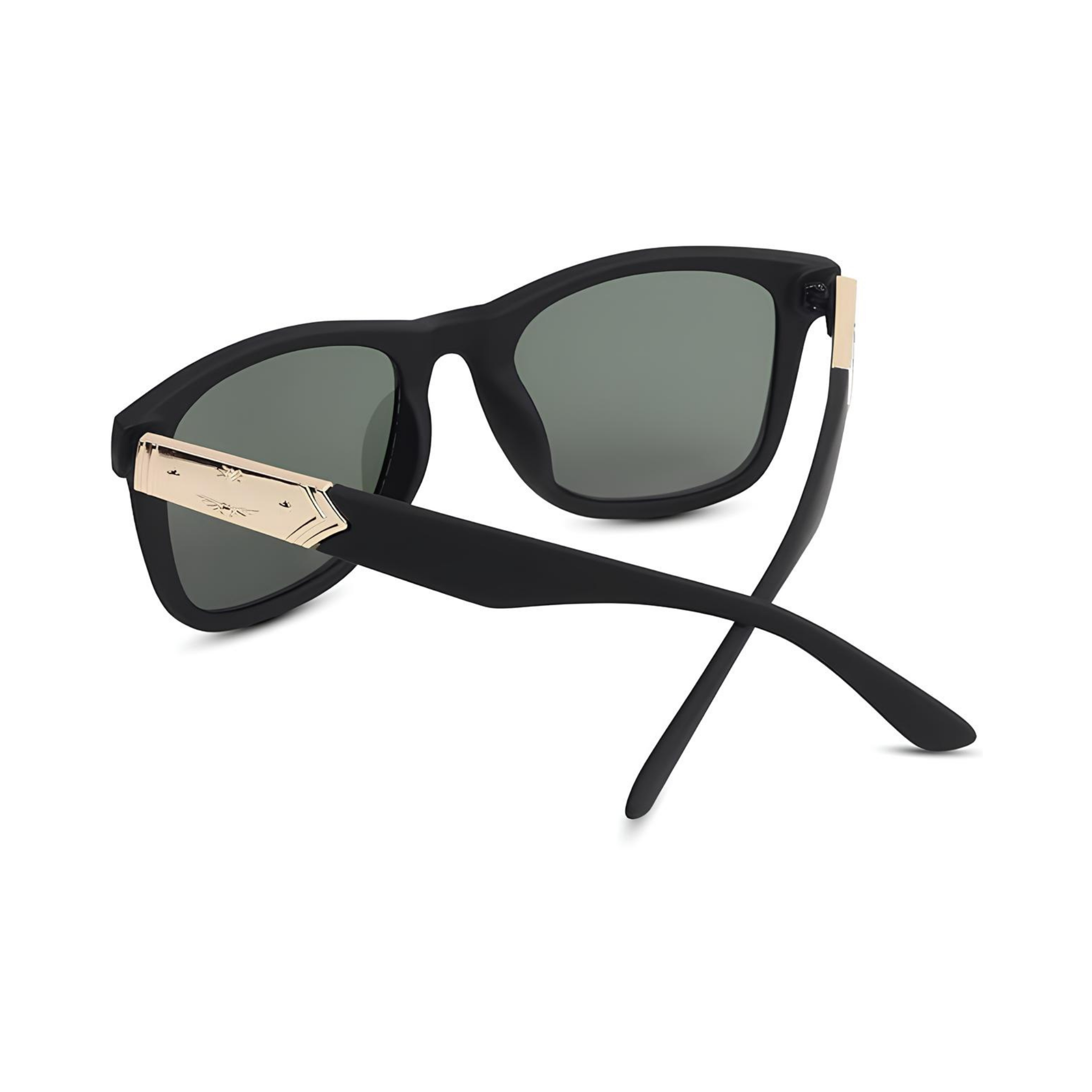 Klassic Series UV Protected Wayfarer Sunglasses - Matte Black Frame Green Lenses Klassic Series UV Protected Wayfarer Sunglasses - Matte Black Frame Green Lenses