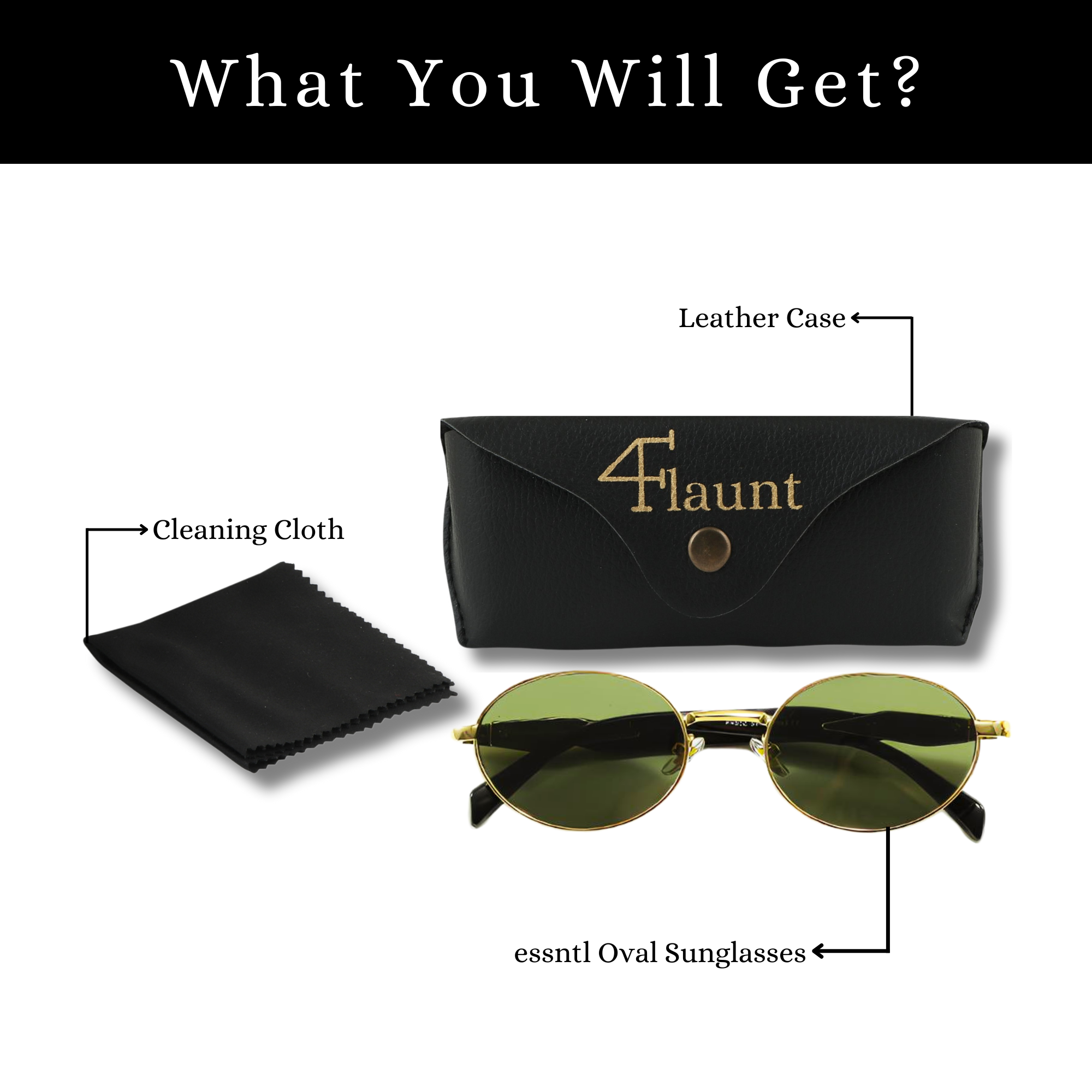 essntl Series Retro Oval Sunglasses For Men & Women - Emerald Green essntl Series Retro Oval Sunglasses For Men & Women - Emerald Green