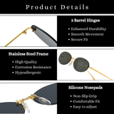 crush series Retro Vintage Rimless Oval Sunglasses For Men & Women - Gold Blue Pink Gradient crush series Retro Vintage Rimless Oval Sunglasses For Men & Women - Gold Blue Pink Gradient