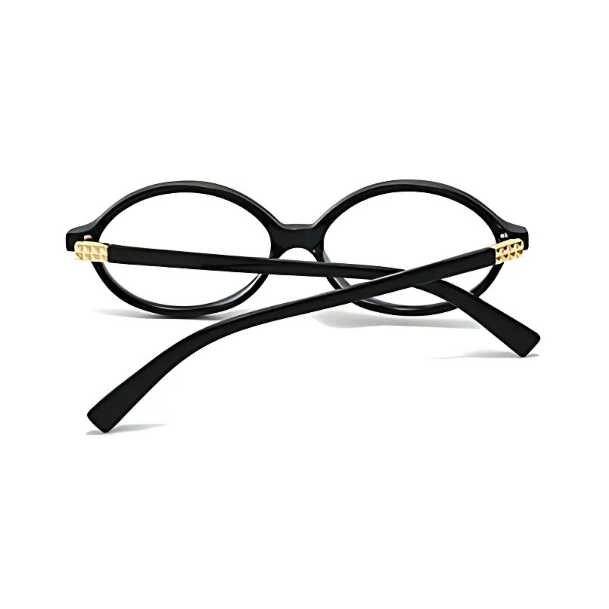 essntl series Retro Vintage 90s Oval Computer Glasses For Men & Women - Black Clear essntl series Retro Vintage 90s Oval Computer Glasses For Men & Women - Black Clear