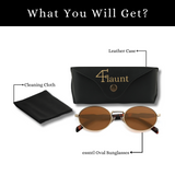 essntl Series Retro Oval Sunglasses For Men & Women - Emerald Brown essntl Series Retro Oval Sunglasses For Men & Women - Emerald Brown