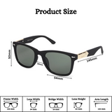 Klassic Series UV Protected Wayfarer Sunglasses - Matte Black Frame Green Lenses Klassic Series UV Protected Wayfarer Sunglasses - Matte Black Frame Green Lenses