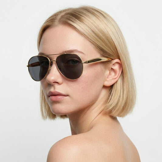 Aurelio Aviator Sunglasses - Gold Ash