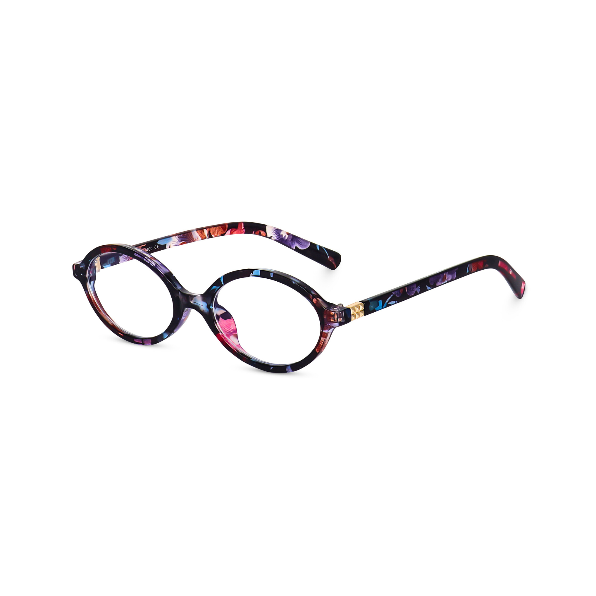 essntl series Retro Vintage 90s Oval Computer Glasses For Women - Floral Print essntl series Retro Vintage 90s Oval Computer Glasses For Women - Floral Print