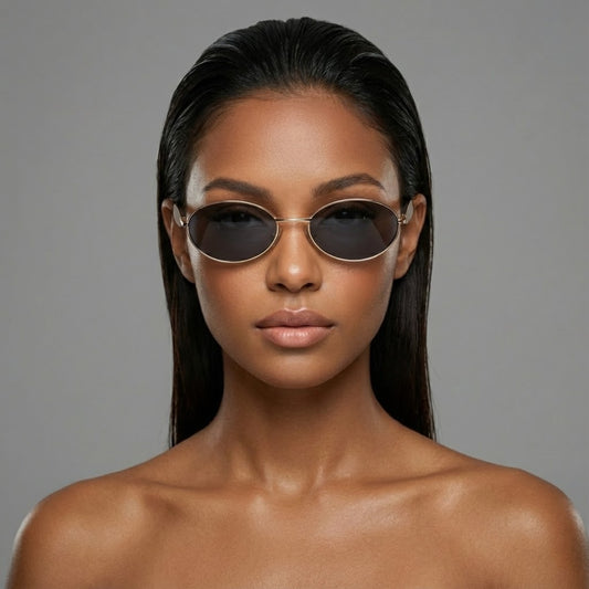 Aurelia Oval Sunglasses - Golden Ash
