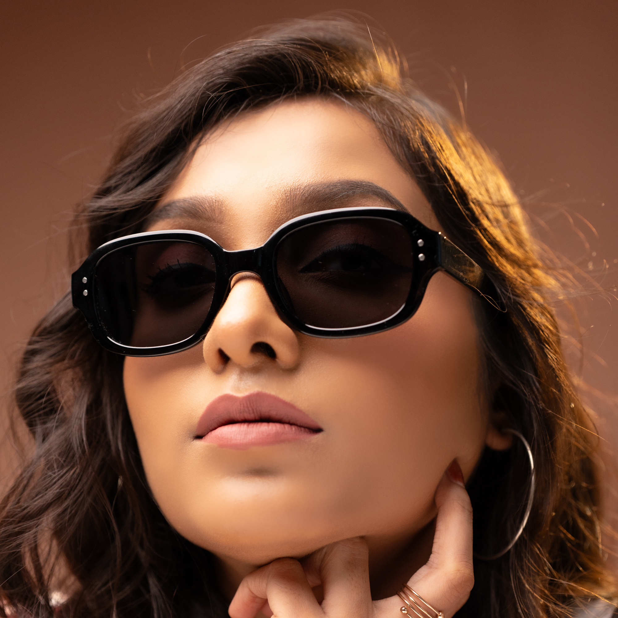 Dotted Series Retro Y2K Rectangle Polarized Sunglasses - Black Grey Dotted Series Retro Y2K Rectangle Polarized Sunglasses - Black Grey