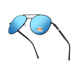 PoshPilot Klassic Series Polarized Aviator Sunglasses For Men & Women - Black Frame Blue Mirrored Lens PoshPilot Klassic Series Polarized Aviator Sunglasses For Men & Women - Black Frame Blue Mirrored Lens