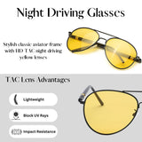 PoshPilot Klassic Series Night Driving Aviator Sunglasses For Men & Women PoshPilot Klassic Series Night Driving Aviator Sunglasses For Men & Women
