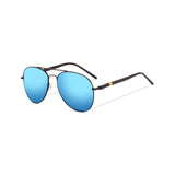 PoshPilot Klassic Series Polarized Aviator Sunglasses For Men & Women - Black Frame Blue Mirrored Lens PoshPilot Klassic Series Polarized Aviator Sunglasses For Men & Women - Black Frame Blue Mirrored Lens