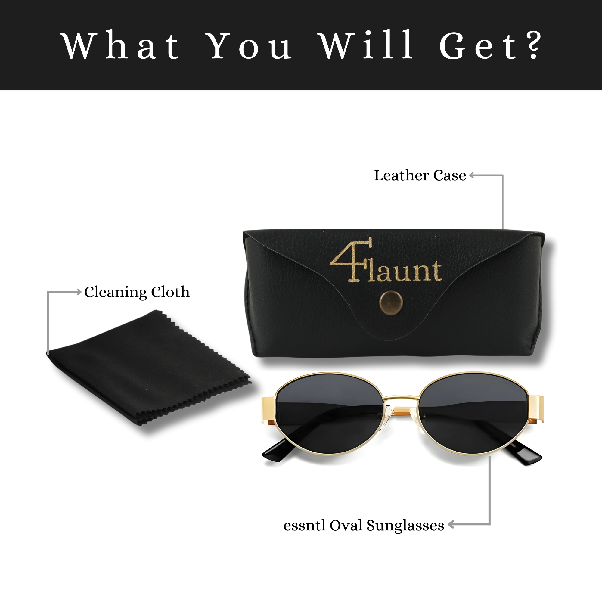 essntl Series Retro Oval Sunglasses For Women & Men - Gold Grey essntl Series Retro Oval Sunglasses For Women & Men - Gold Grey