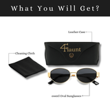 essntl Series Retro Oval Sunglasses For Women & Men - Gold Grey essntl Series Retro Oval Sunglasses For Women & Men - Gold Grey