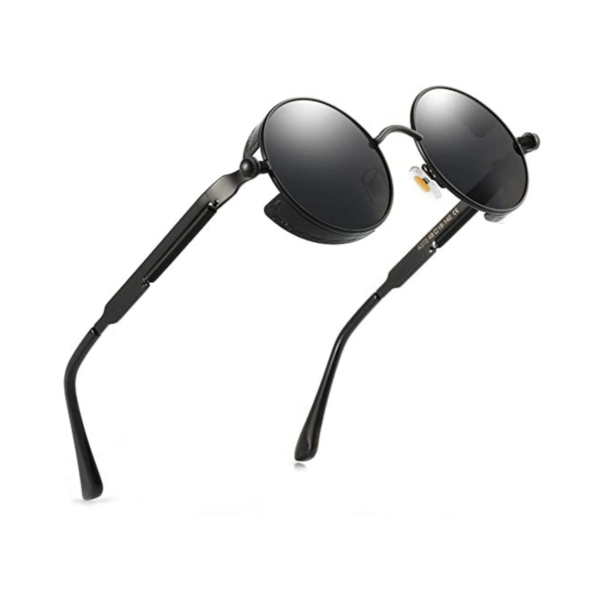 DISC Series Round Steampunk Sunglasses - Black DISC Series Round Steampunk Sunglasses - Black