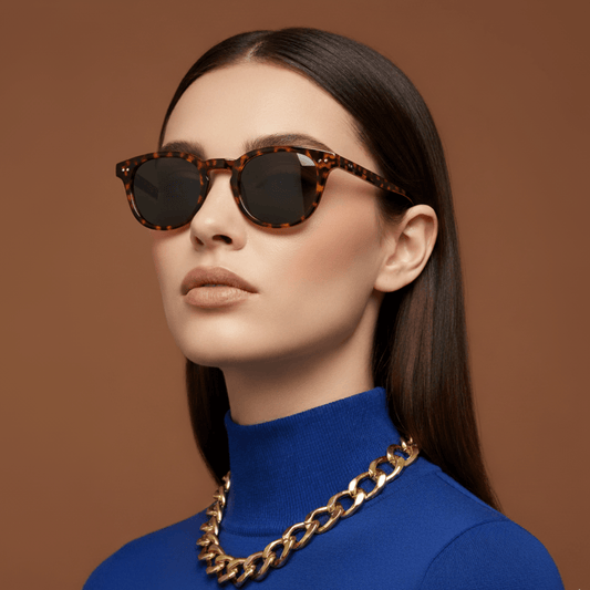 Dotted Series Panto Vintage Sunglasses for Men & Women - Demi Grey