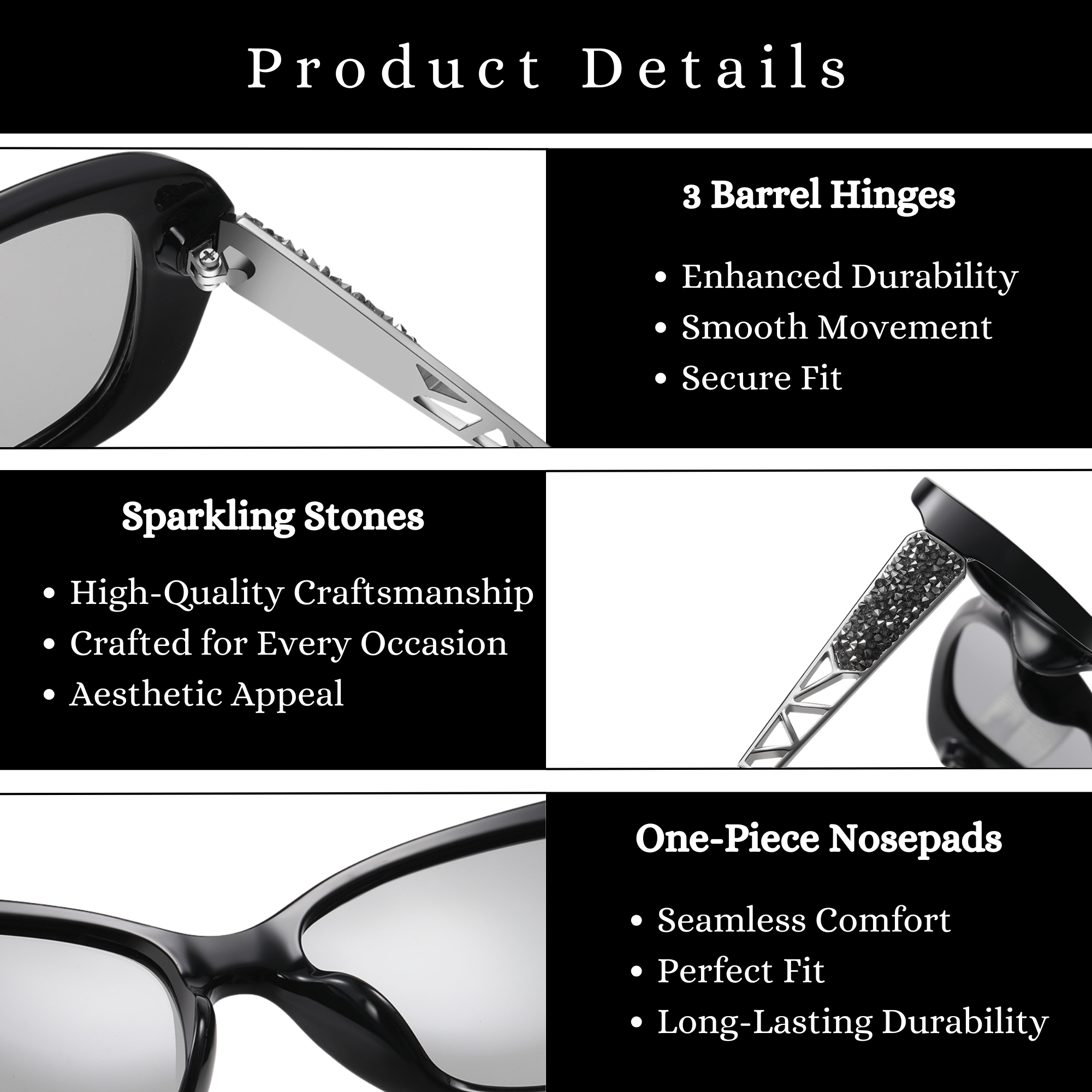 essntl series Butterfly Sparkling Crystal Sunglasses For Women - Mocha Mousse essntl series Butterfly Sparkling Crystal Sunglasses For Women - Mocha Mousse