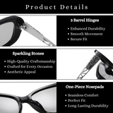 essntl series Butterfly Sparkling Crystal Sunglasses For Women - Mocha Mousse essntl series Butterfly Sparkling Crystal Sunglasses For Women - Mocha Mousse
