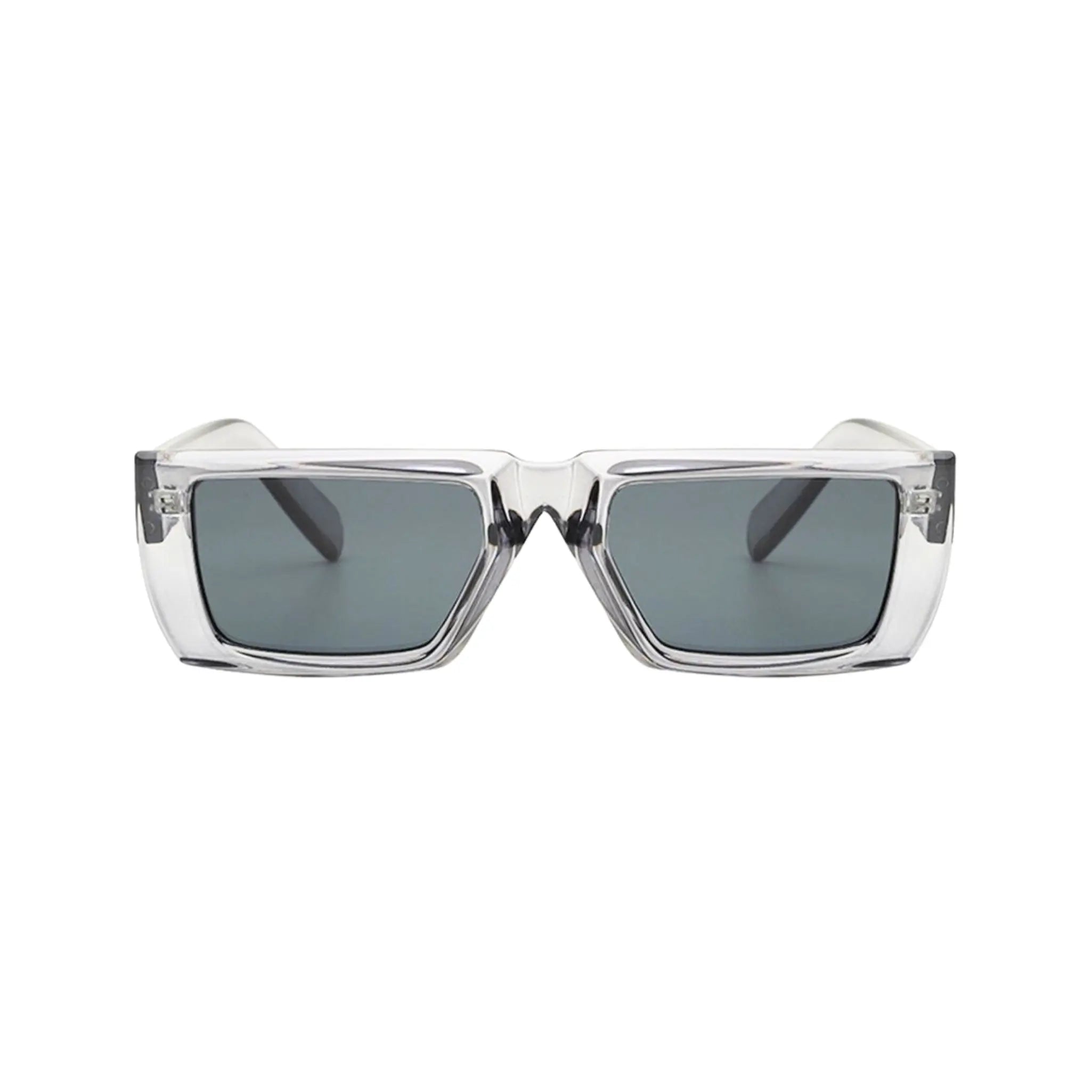 Futuristic Series Street Wear Y2K Rectangle Sunglasses - Crystal Grey Futuristic Series Street Wear Y2K Rectangle Sunglasses - Crystal Grey