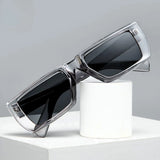 Futuristic Series Street Wear Y2K Rectangle Sunglasses - Crystal Grey Futuristic Series Street Wear Y2K Rectangle Sunglasses - Crystal Grey