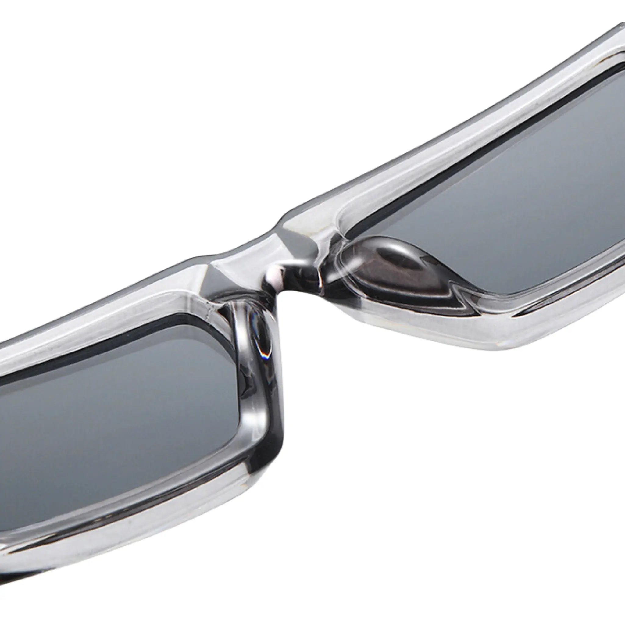 Futuristic Series Street Wear Y2K Rectangle Sunglasses - Crystal Grey Futuristic Series Street Wear Y2K Rectangle Sunglasses - Crystal Grey