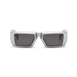 Futuristic Series Street Wear Y2K Rectangle Sunglasses - Stardust Steel Silver Futuristic Series Street Wear Y2K Rectangle Sunglasses - Stardust Steel Silver