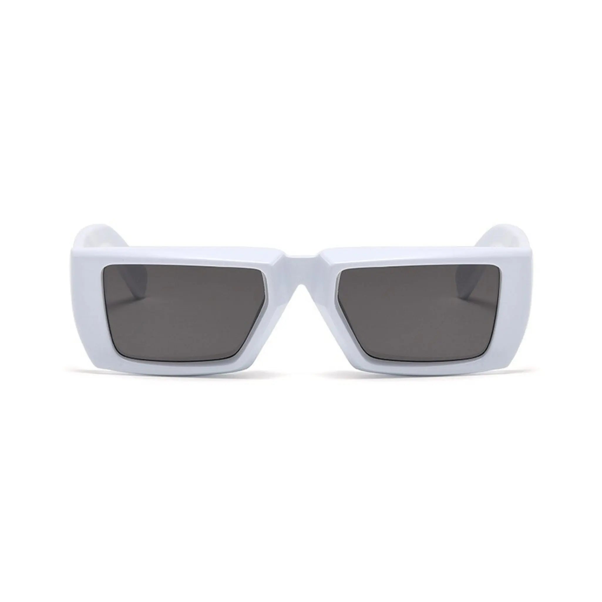 Futuristic Series Street Wear Y2K Rectangle Sunglasses - Luna Frost White Futuristic Series Street Wear Y2K Rectangle Sunglasses - Luna Frost White