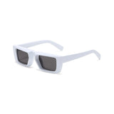 Futuristic Series Street Wear Y2K Rectangle Sunglasses - Luna Frost White Futuristic Series Street Wear Y2K Rectangle Sunglasses - Luna Frost White