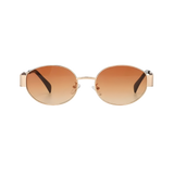 essntl Series Retro Oval Sunglasses For Women & Men - Gold Frame Gradient Brown Lenses essntl Series Retro Oval Sunglasses For Women & Men - Gold Frame Gradient Brown Lenses