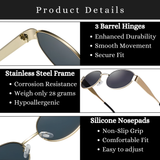 essntl Series Retro Oval Sunglasses For Women & Men - Gold Grey essntl Series Retro Oval Sunglasses For Women & Men - Gold Grey