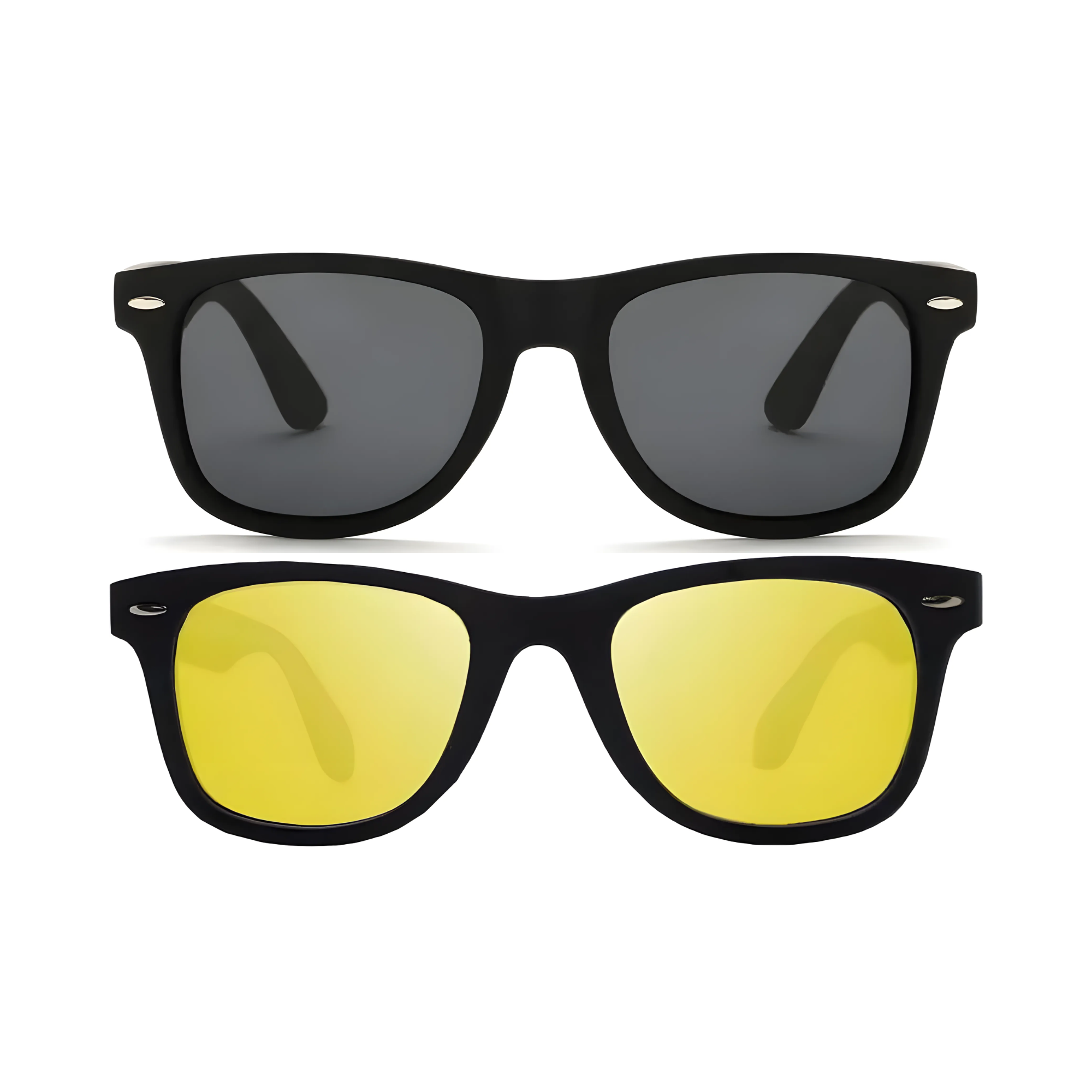 Klassic Series Polarized Wayfarer Sunglasses For Men & Women - (Grey & Yellow Lenses) Klassic Series Polarized Wayfarer Sunglasses For Men & Women - (Grey & Yellow Lenses)
