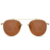 DISC Series Metal Frame Round Sunglasses - Gold Brown DISC Series Metal Frame Round Sunglasses - Gold Brown